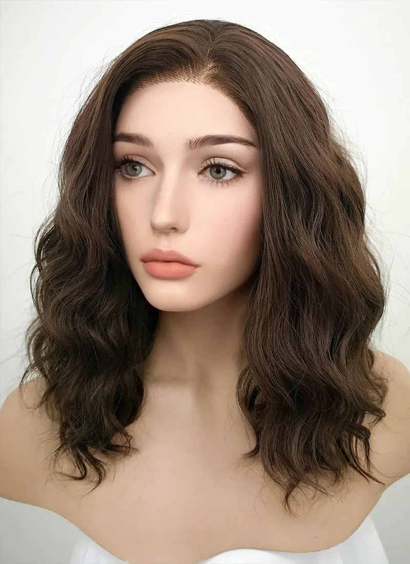 Wavy Brunette Bob Lace Wig CLF407 (Customisable)