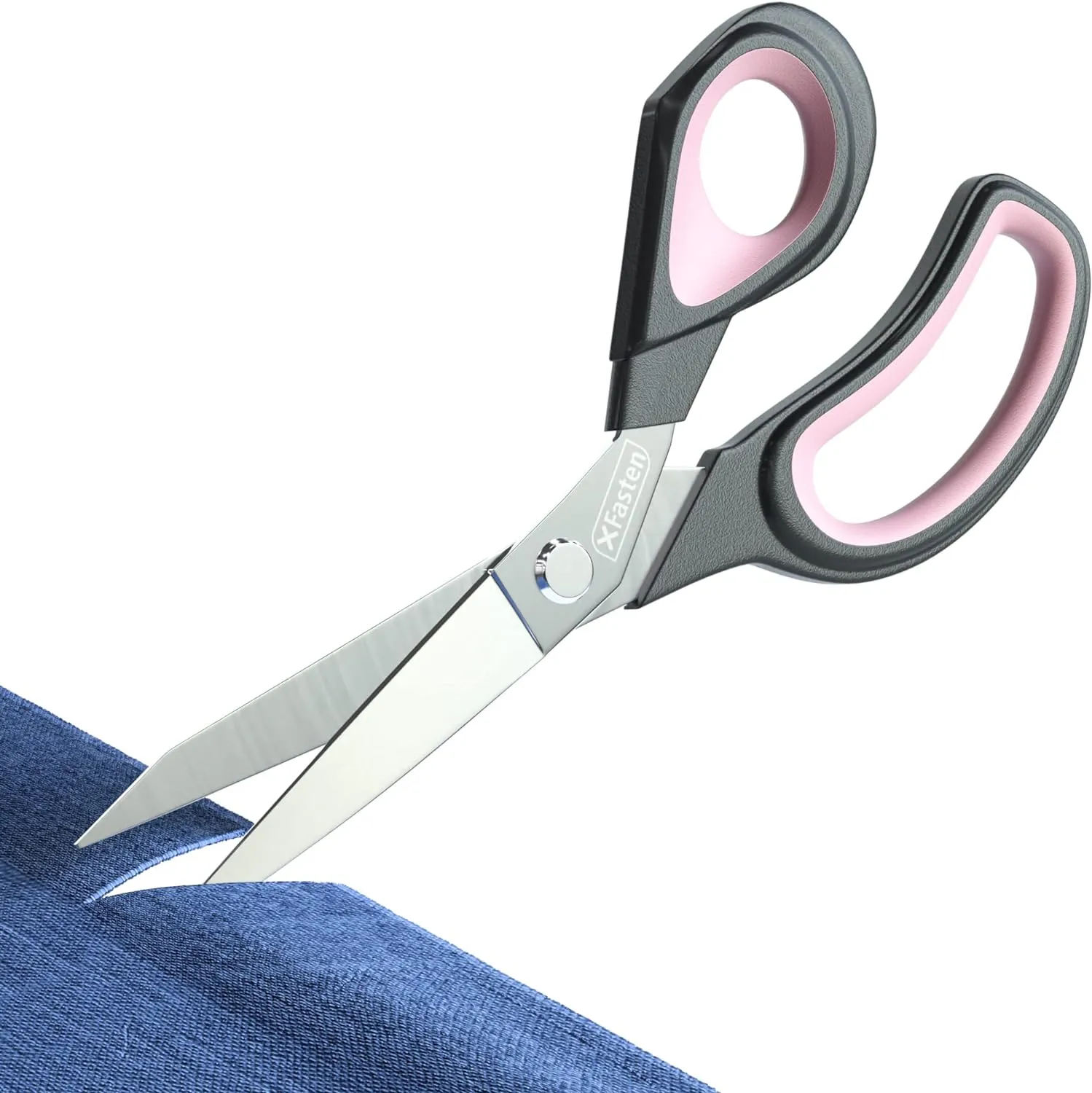 XFasten Sewing Scissors for Fabric Cutting Pink 9.5 Inch Professional Fabric Scissors Sewing | Heavy duty Fabric Scissors, Sharp Scissors for Fabric Dressmakers Shears Large Scissors for Leather